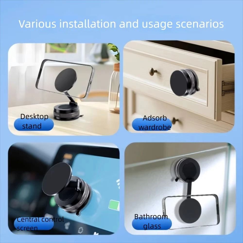 Vacuum Magnetic Phone Holder With Adjustable Suction Cup Stand 4