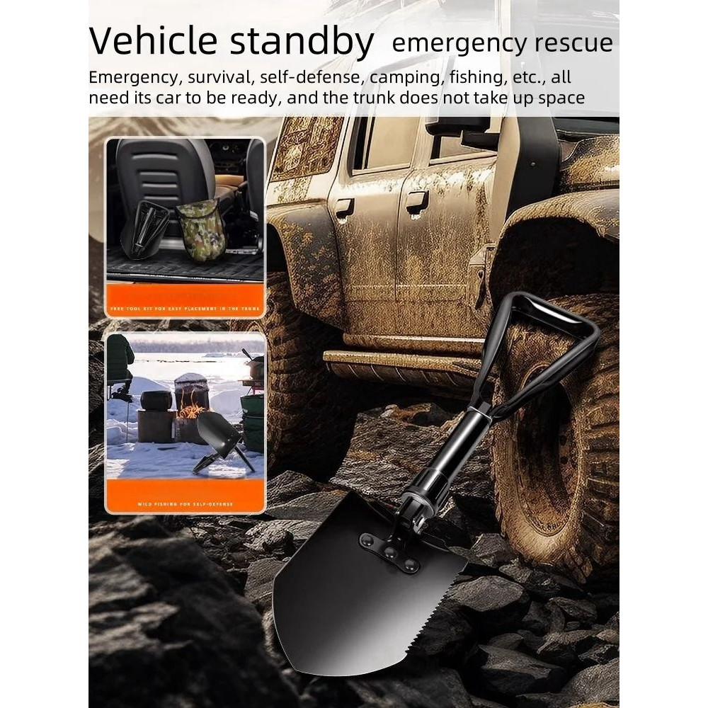 Foldable Multi Function Engineer Shovel For Outdoor Camping 1