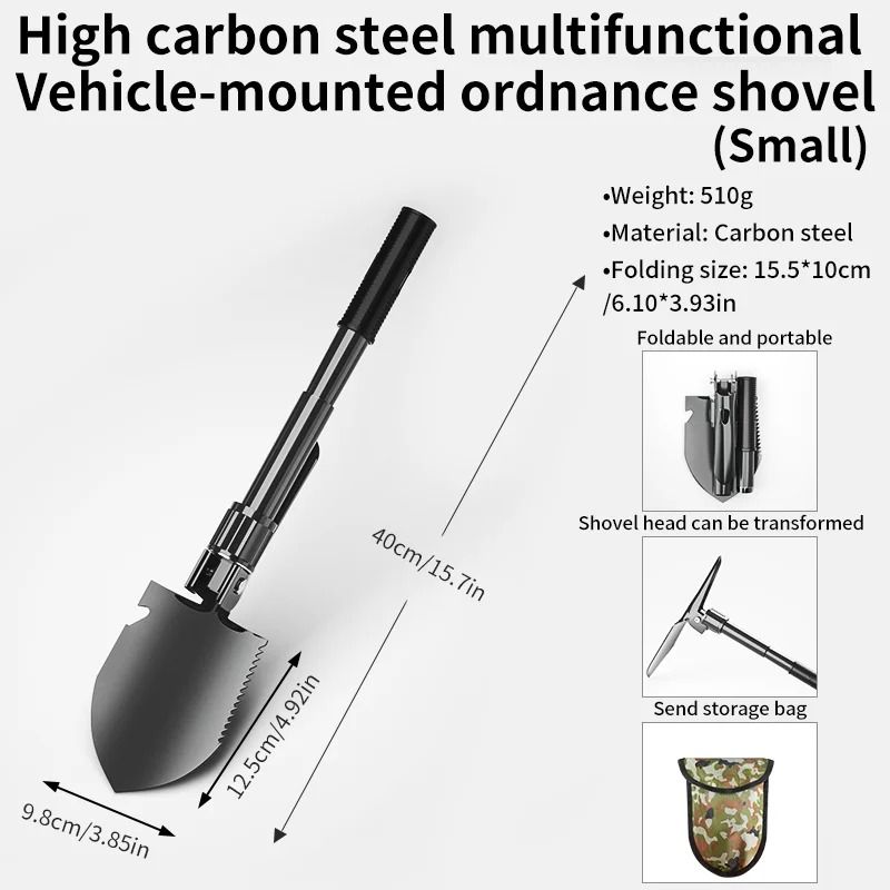 Foldable Multi Function Engineer Shovel For Outdoor Camping 6
