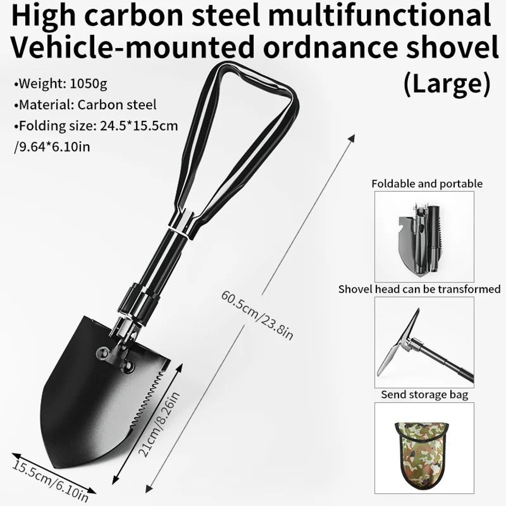 Foldable Multi Function Engineer Shovel For Outdoor Camping 7
