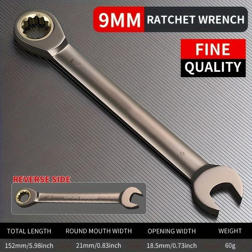 Dual Purpose Ratchet Wrench Open Spanner For Professional Auto Repair 9