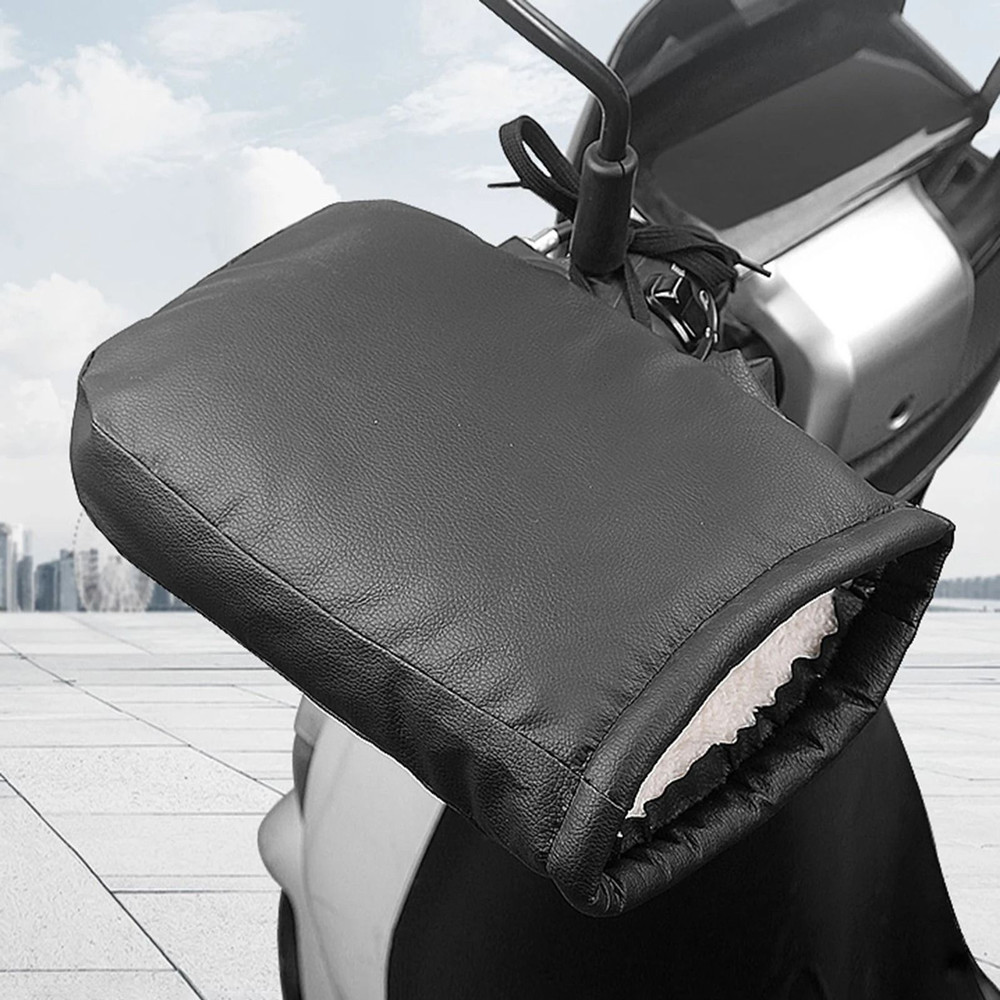 Winter Electric Bike Gloves Plush Handlebar Mittens Windproof Warm Cover For Bicycle Motorcycle 0