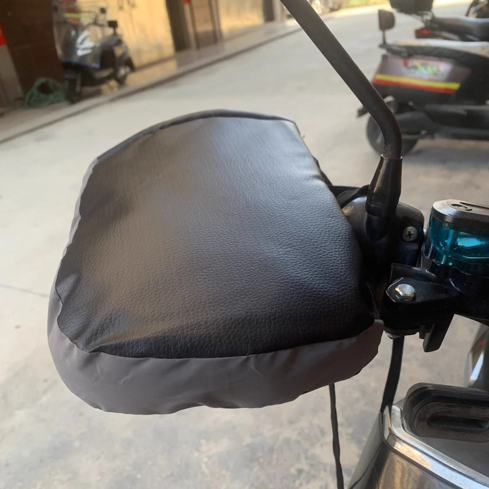 Winter Electric Bike Gloves Plush Handlebar Mittens Windproof Warm Cover For Bicycle Motorcycle 3