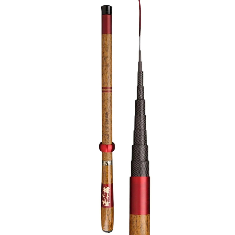 Ultra Light Portable Carbon Pocket Fishing Rod Adjustable Short Section Hand Rod 6
