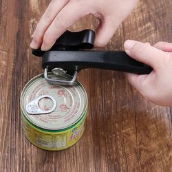 safety side cut can opener with easy grip manual design