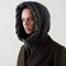 Ultralight Down Hooded Hat With Drawstring And Removable Neck Cover Scarf 2