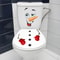 Christmas Snowman Toilet Lid Decal Waterproof Self Adhesive Bathroom Sticker 0