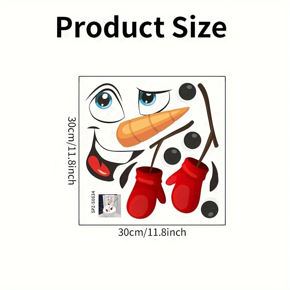 Christmas Snowman Toilet Lid Decal Waterproof Self Adhesive Bathroom Sticker 2