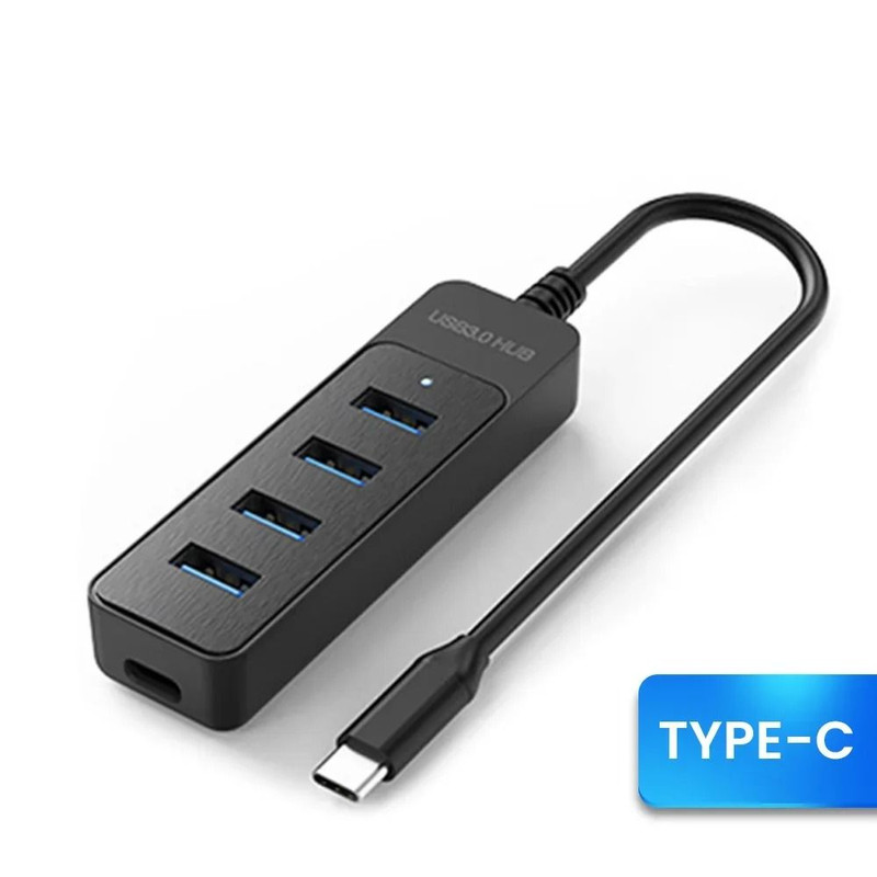 High Speed Four Port USB Hub With Power Adapter 5