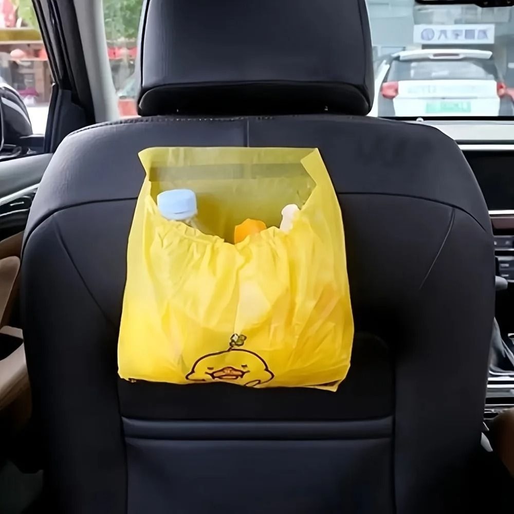 Fifteen Piece Adhesive Car Trash Bag Kit For Interior Hanging 5