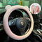 Plush Bear Ear Steering Wheel Cover Universal Winter Warm Comfort 3