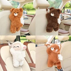 universal car tissue holder plush doll hanging paper case