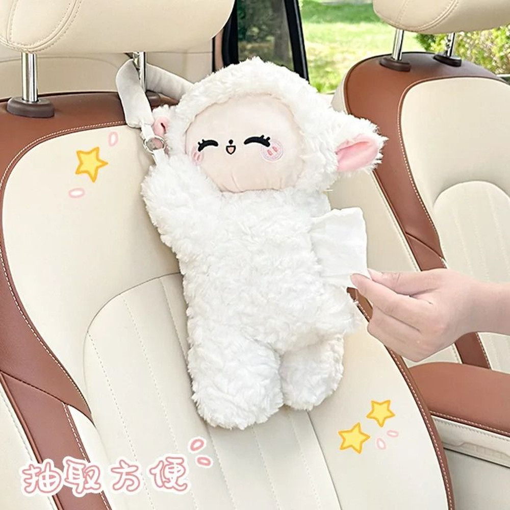 Universal Car Tissue Holder Plush Doll Hanging Paper Case 3