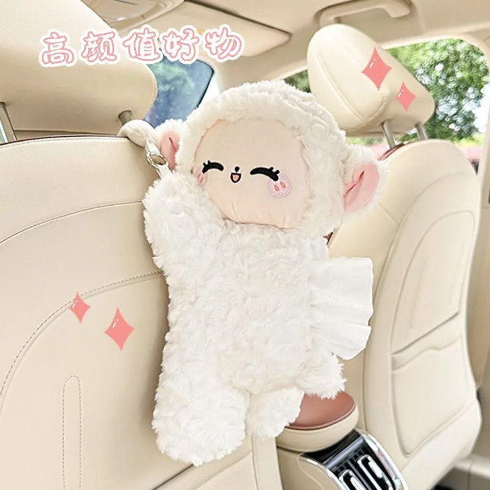 Universal Car Tissue Holder Plush Doll Hanging Paper Case 4