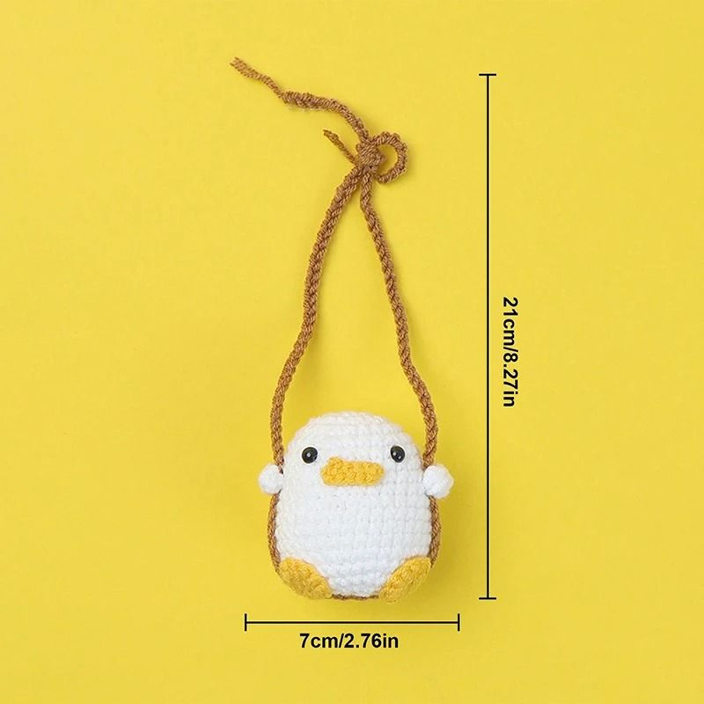 Cute Crochet Animal Car Pendant Duckling And Frog Design 5