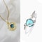 Luxury Designer Star Saturn Pendant Necklace For Women Stainless Steel Chain 21