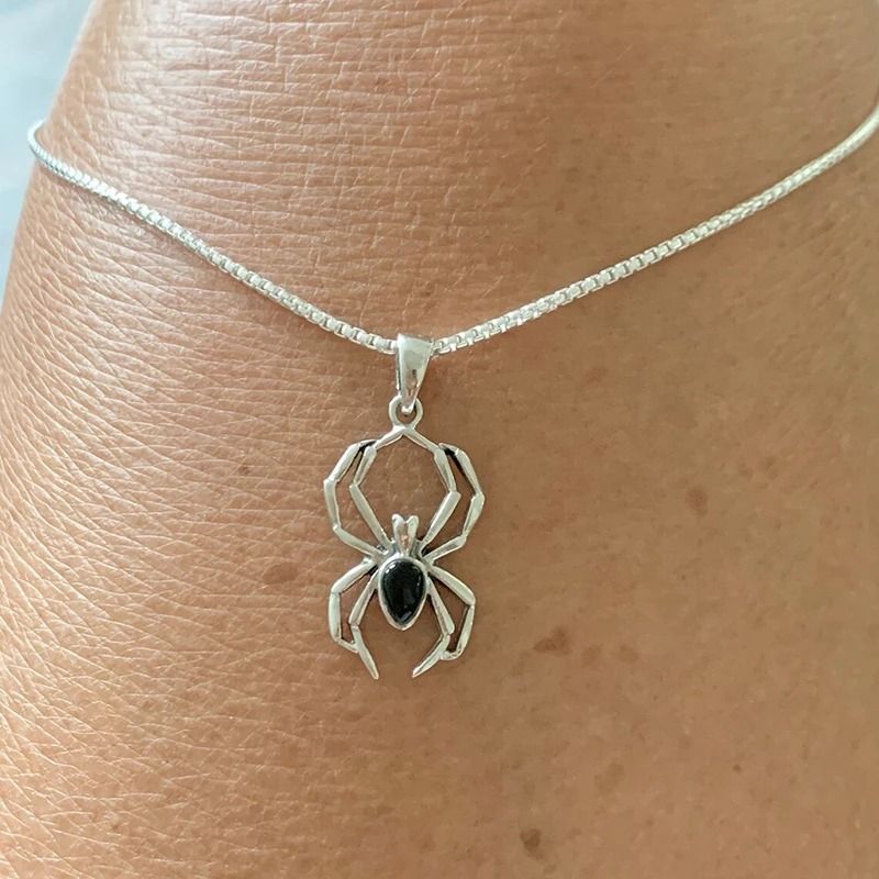Spider Pendant Necklace With Stainless Steel Chain 1