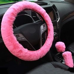 plush super thick steering wheel handbrake and gearshift cover set