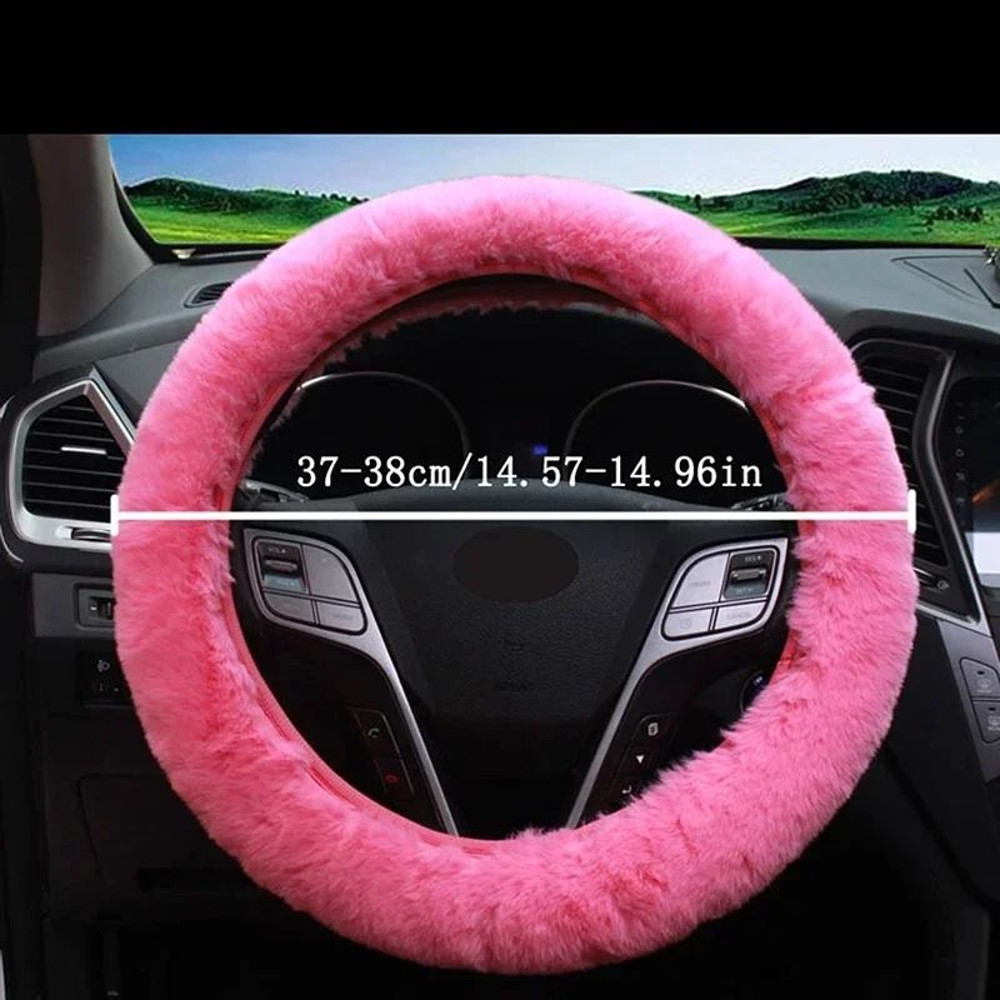 Plush Super Thick Steering Wheel Handbrake And Gearshift Cover Set 2