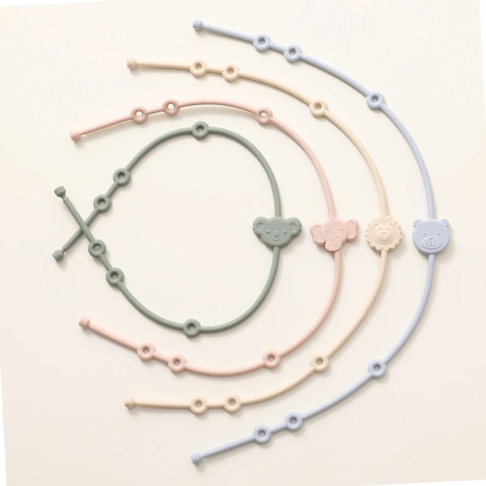 Silicone AntiLost Cartoon Animal Pacifier Chain Set Six Pieces 1