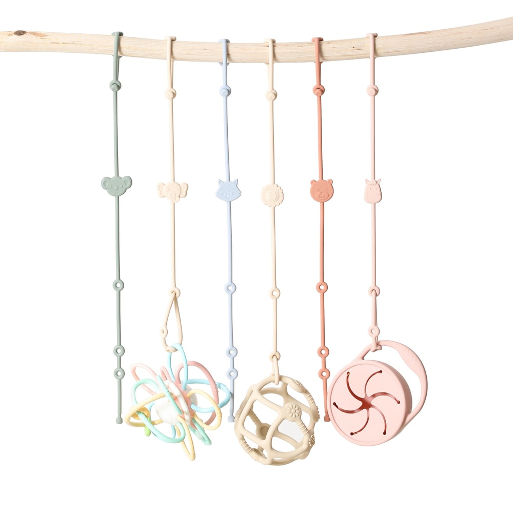 Silicone AntiLost Cartoon Animal Pacifier Chain Set Six Pieces 5