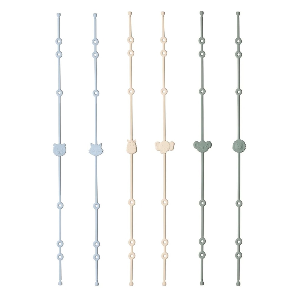 Silicone AntiLost Cartoon Animal Pacifier Chain Set Six Pieces 7