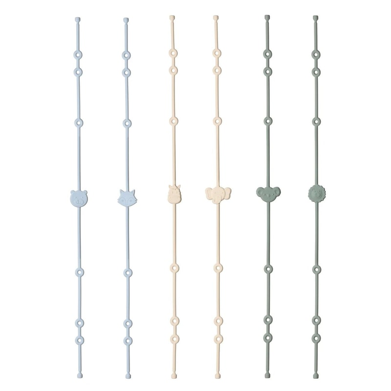 Silicone AntiLost Cartoon Animal Pacifier Chain Set Six Pieces 7