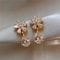 Light Luxury Flower Leaf Zircon And Pearl Stud Earrings 9