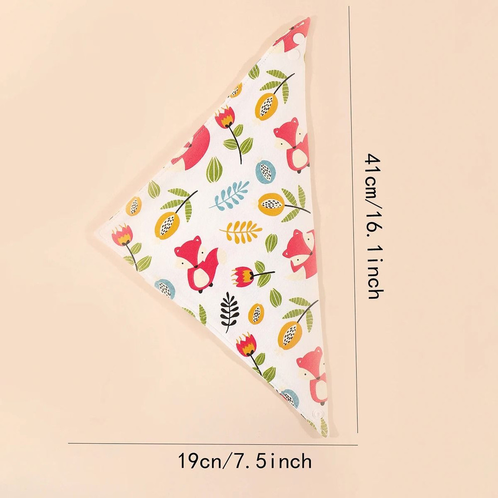 5 Piece Pure Cotton Triangle Scarf Bib Set 5