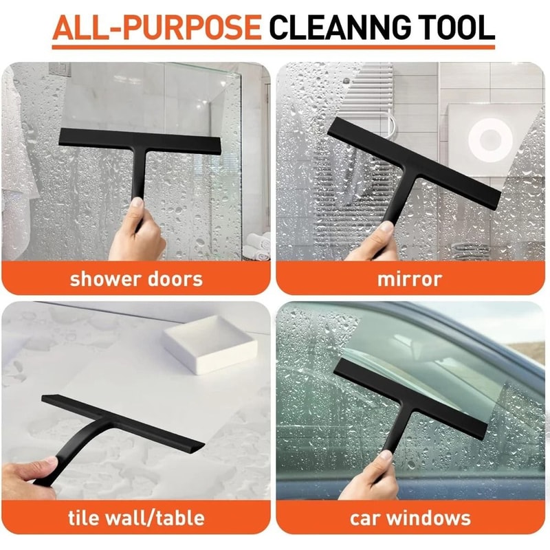 Matte Black Silicone Squeegee For Shower Glass And Windows 4