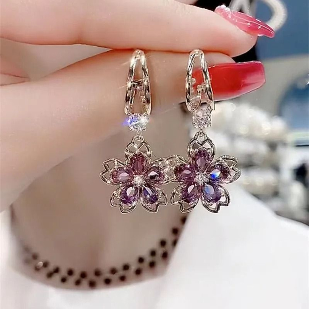 Elegant Crystal Leaf Drop Earrings 12