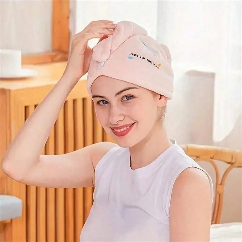 Soft Absorbent Hair Drying Cap 0