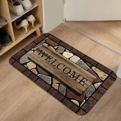 cozy floral welcome door mat