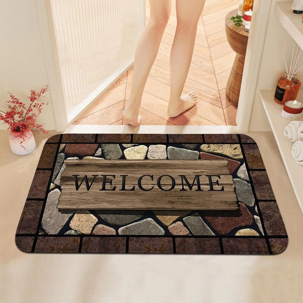Cozy Floral Welcome Door Mat 1