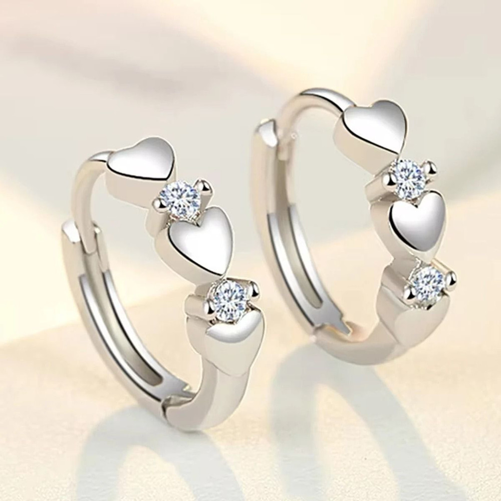 Stylish Heart Hoop Earrings 4