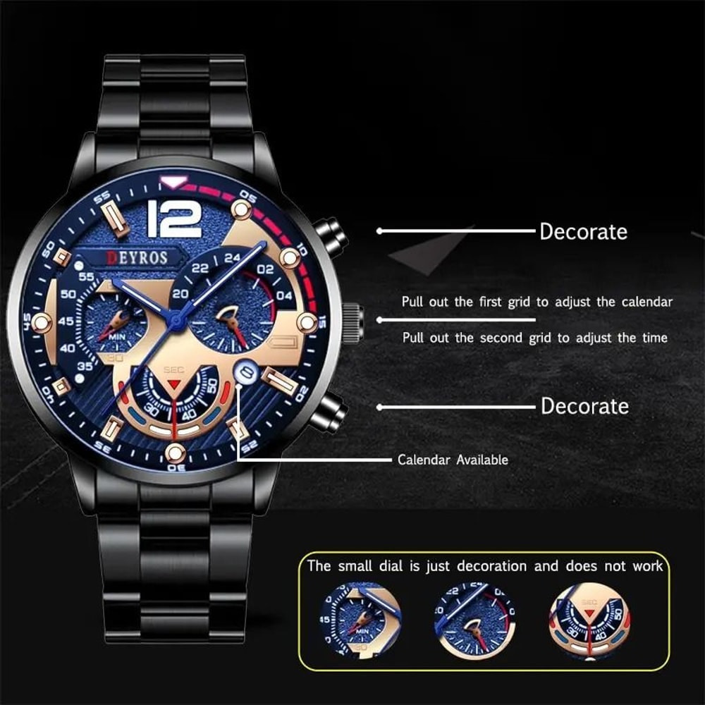 Classic Stainless Steel Quartz Wristwatch 1