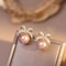Sparkling Pearl Bow Stud Earrings 1