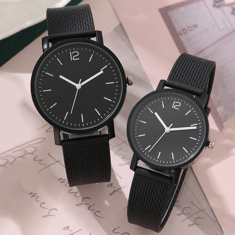 Elegant Leather Couple Watch Set 9
