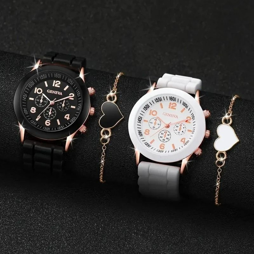 Elegant Leather Couple Watch Set 10