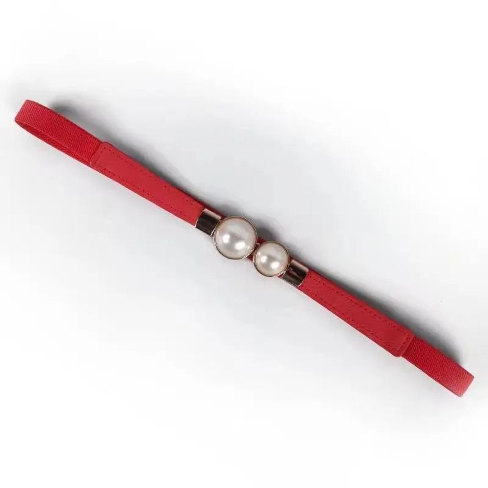 Elegant Pearl Buckle Elastic Waist Belt 8