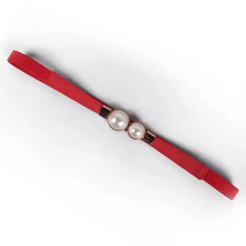 Elegant Pearl Buckle Elastic Waist Belt 8