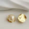 Elegant Gold Tone Pearl Stud Earrings 1