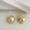 Elegant Gold Tone Pearl Stud Earrings 2