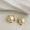 Elegant Gold Tone Pearl Stud Earrings 4