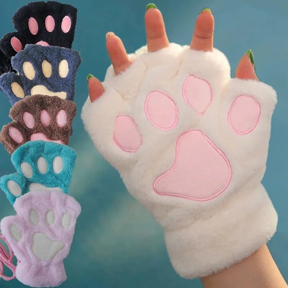 Plush Fingerless Hand Warmers 0