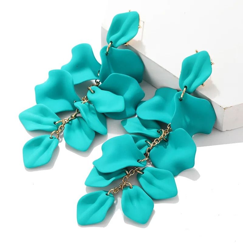 Colorful Petal Tassel Earrings 18