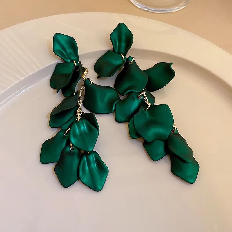 Colorful Petal Tassel Earrings 19