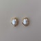 Modern Metal Pearl Stud Earrings 5
