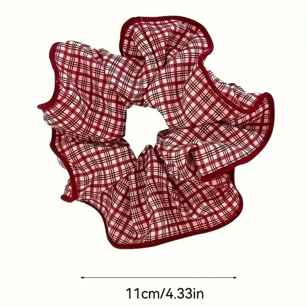 Colorful Plaid Hair Scrunchie Set 5