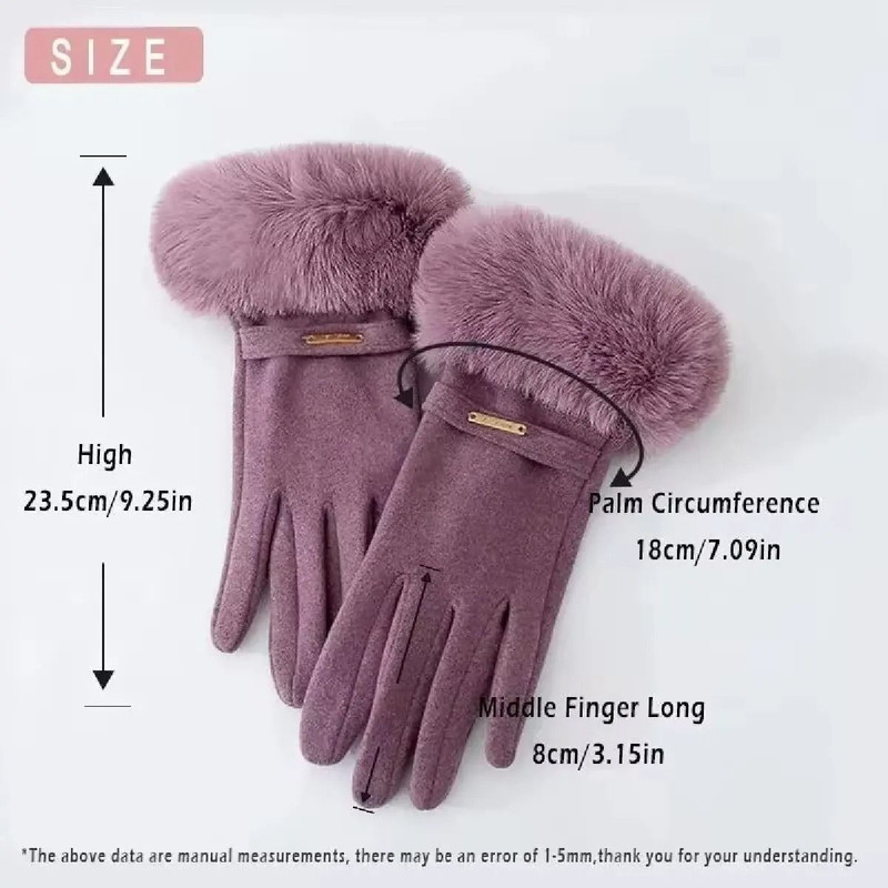 Cozy Winter Plush Touch Screen Gloves For Women 5
